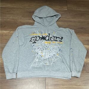 Sp5der Gray OG Web V2 Hoodie
